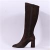 Wonders Aurora High Block Heel Knee High - Brown Suede